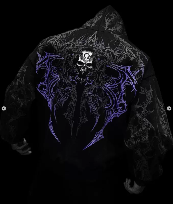Dark Skull High-Street Sweatshirt — view 2