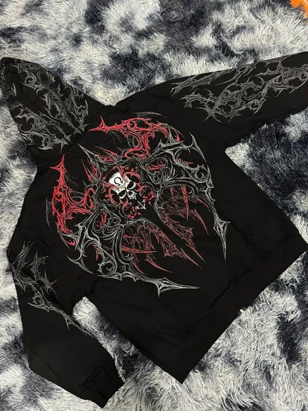 Dark Skull High-Street Sweatshirt — view 9