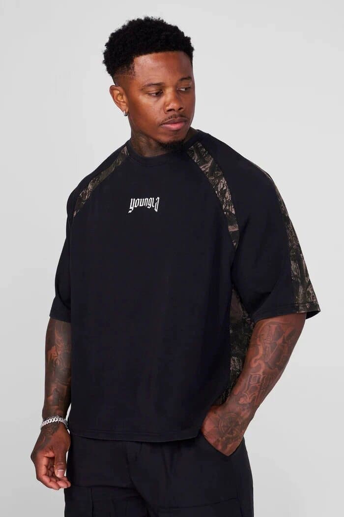Youngla Cycling Camo Splicing Tee — view 1