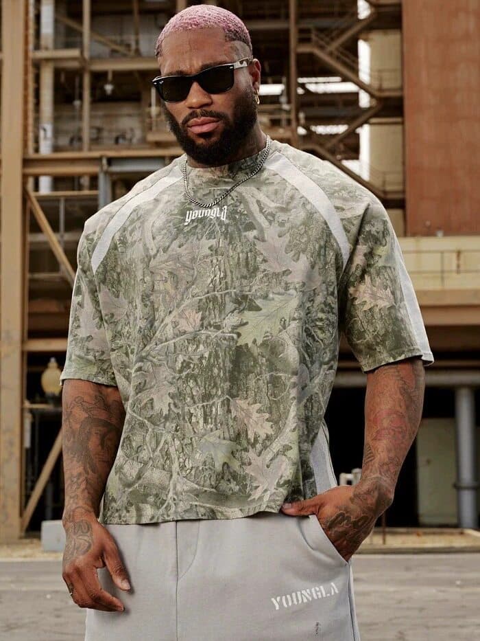 Youngla Cycling Camo Splicing Tee — view 12