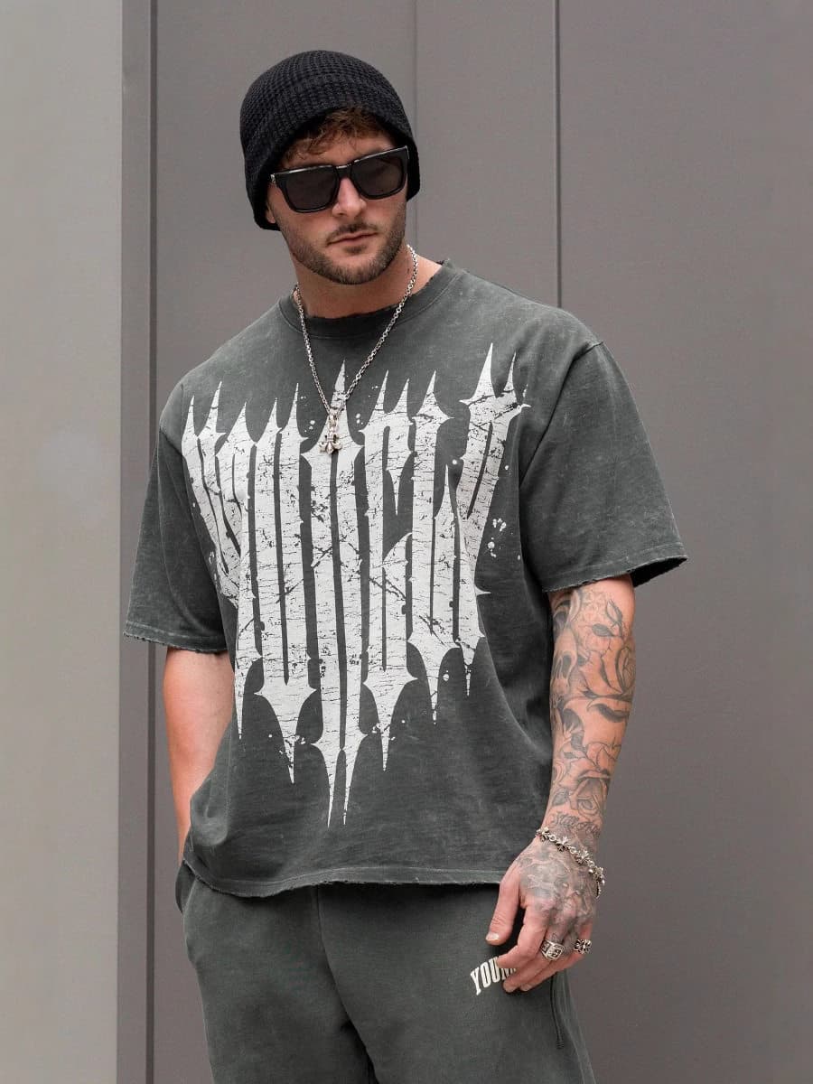 Youngla Large Letter Hip-Hop Oversized Tee — view 12