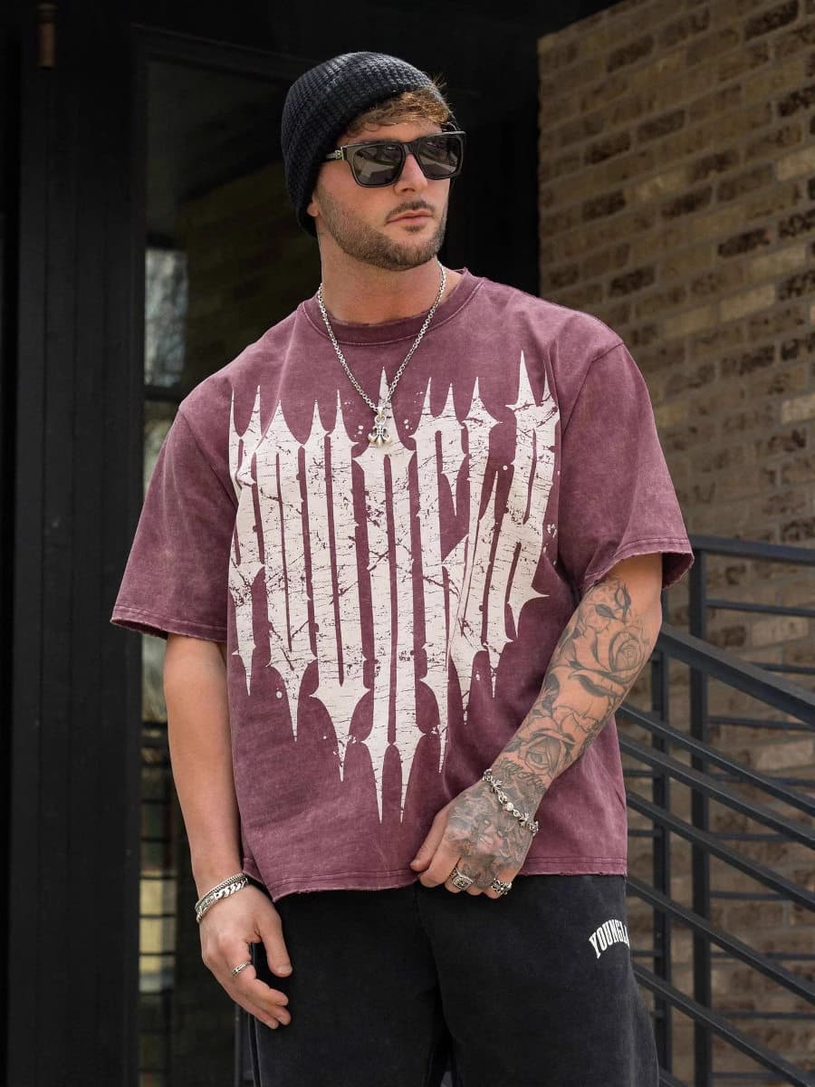 Youngla Large Letter Hip-Hop Oversized Tee — view 13