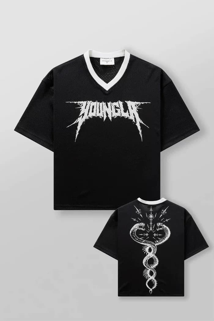 Youngla American Oversized Mesh Digital-Print Tee — view 1
