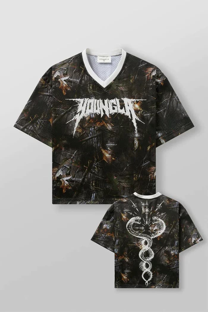 Youngla American Oversized Mesh Digital-Print Tee — view 2